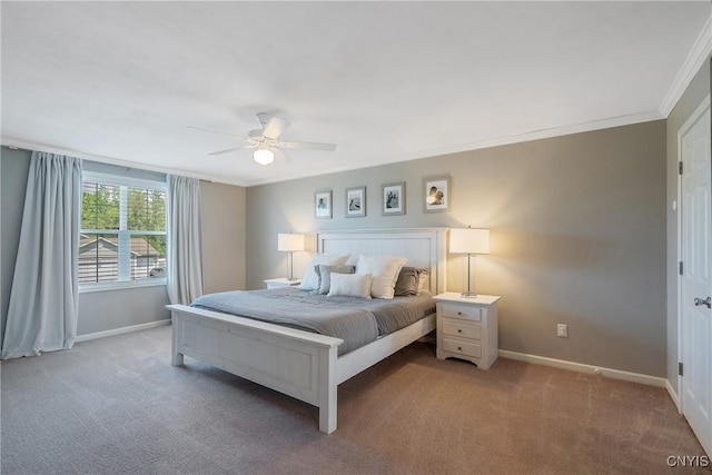 5269 Medasano Cir, Clay, NY 13041 - bedroom with ornamental molding, carpet flooring, and a ceiling fan