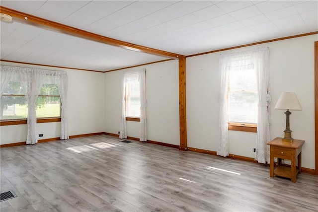 514 Maple St, Big Flats, NY 14814 - unfurnished room with ornamental molding and light wood-style floors