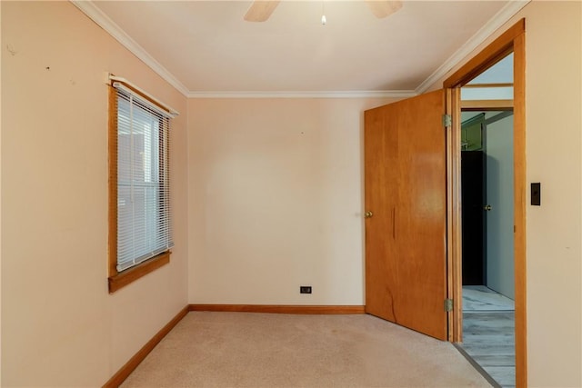 514 Maple St, Big Flats, NY 14814 - unfurnished room featuring crown molding, ceiling fan, and light carpet