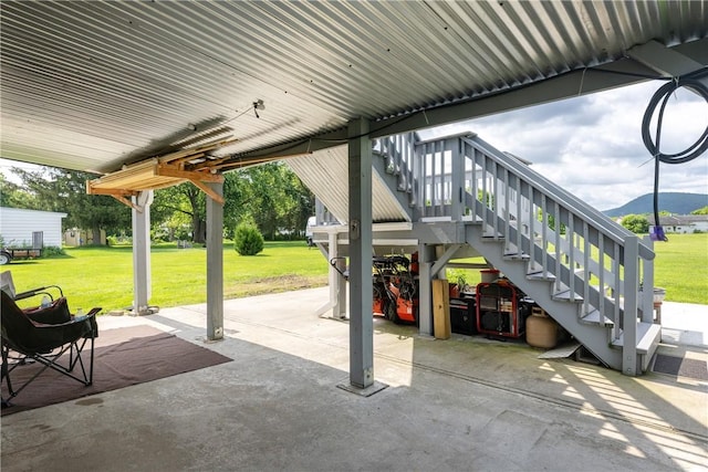 514 Maple St, Big Flats, NY 14814 - view of patio / terrace featuring a mountain view and stairs