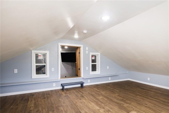 514 Maple St, Big Flats, NY 14814 - bonus room featuring wood finished floors and vaulted ceiling