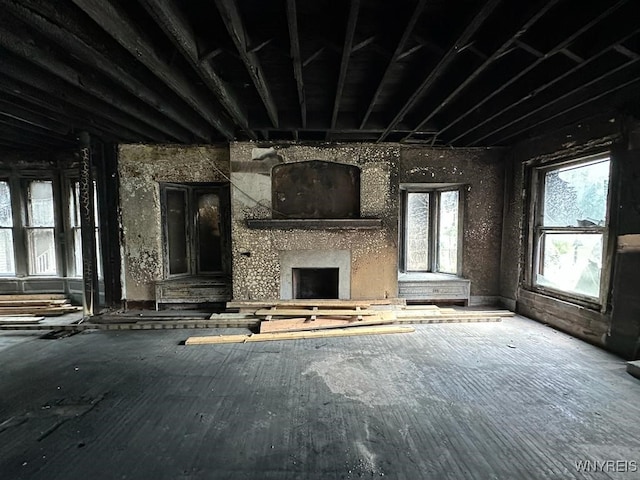 192 Bidwell Pkwy, Buffalo, NY 14222 - unfurnished living room featuring a fireplace
