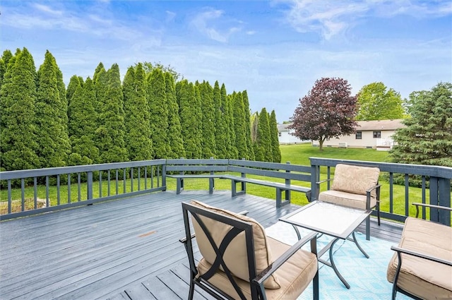 73 Hazel Bark Run, Gates, NY 14606 - deck featuring a lawn