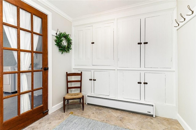 2465 Turk Hill Rd, Perinton, NY 14564 - interior space with a baseboard heating unit and crown molding