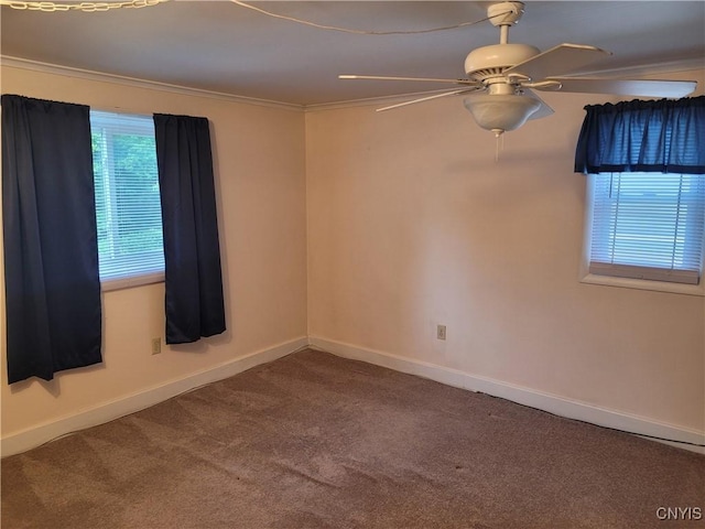 15 Beaver St, Manheim, NY 13329 - spare room with carpet, ceiling fan, and ornamental molding