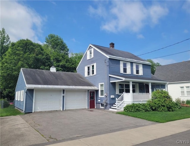 15 Beaver St, Manheim, NY 13329 - view of front facade with a porch and a chimney