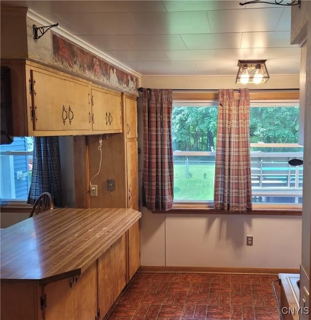 15 Beaver St, Manheim, NY 13329 - kitchen featuring brick patterned floors and baseboards