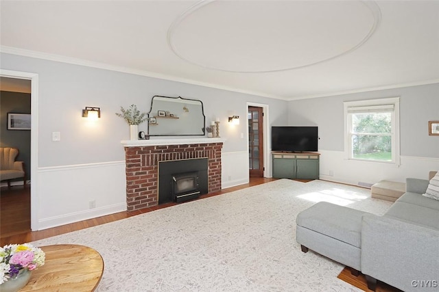 105 Maple Dr, Dewitt, NY 13066 - living room with ornamental molding and wood finished floors