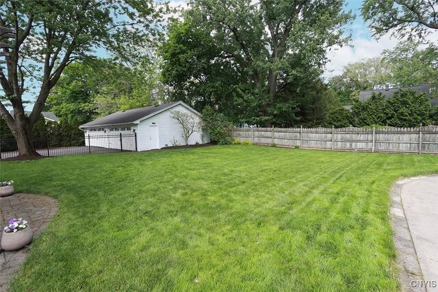 105 Maple Dr, Dewitt, NY 13066 - fenced backyard with an outdoor structure