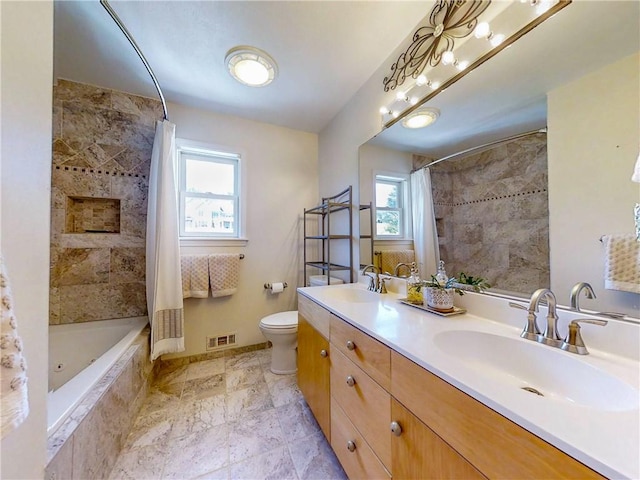 3409 Fieldstone Ln, Erwin, NY 14870 - full bath featuring double vanity and tiled shower / bath combo
