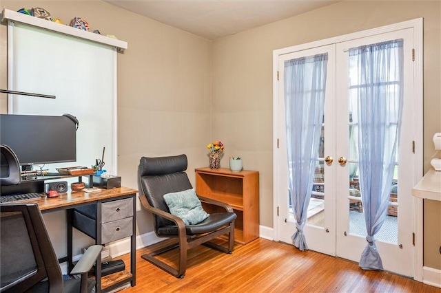 1463 Lehigh Station Rd, Henrietta, NY 14467 - home office with french doors and light wood-type flooring