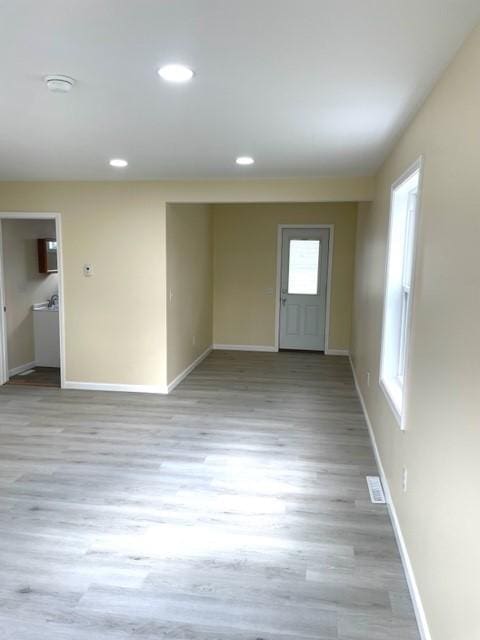 508 Baylor Rd, Elmira-City, NY 14904 - unfurnished room featuring light wood finished floors, recessed lighting, and a smoke detector