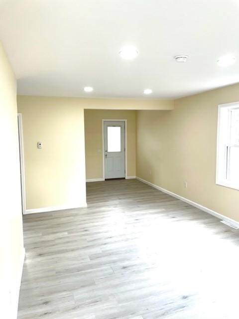 508 Baylor Rd, Elmira-City, NY 14904 - empty room featuring plenty of natural light, light wood-type flooring, and recessed lighting