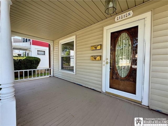118 S 8th St, Olean-City, NY 14760 - view of exterior entry featuring covered porch