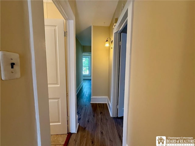 118 S 8th St, Olean-City, NY 14760 - corridor with dark wood finished floors and baseboards