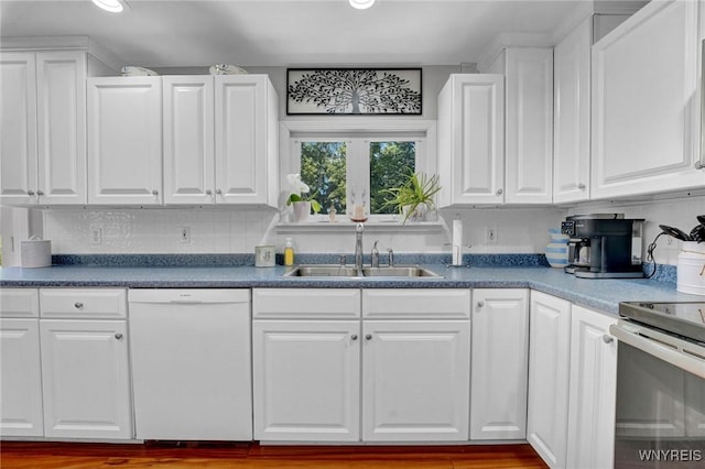 4964 Meadowbrook Rd, Clarence, NY 14221 - kitchen featuring dishwasher, electric range, white cabinets, and recessed lighting