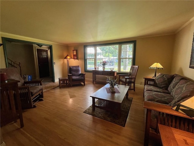 5 White Birch Cir, Chili, NY 14624 - living area featuring wood finished floors and ornamental molding