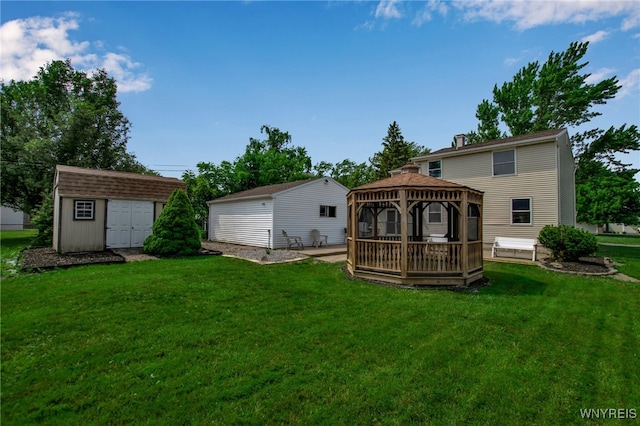 355 Fawn, West Seneca, NY 14224 - back of property featuring a gazebo, a shed, and a yard