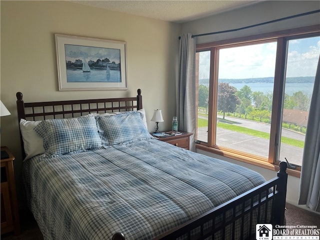 34 Oneida Dr, Chautauqua, NY 14728 - carpeted bedroom with a water view