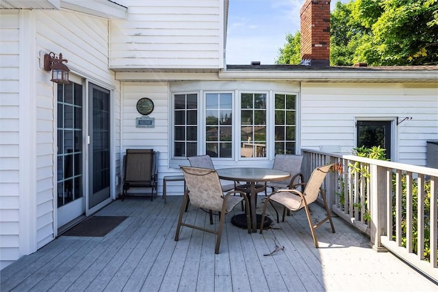 158 Pine Valley Dr, Greece, NY 14626 - wooden deck featuring outdoor dining space