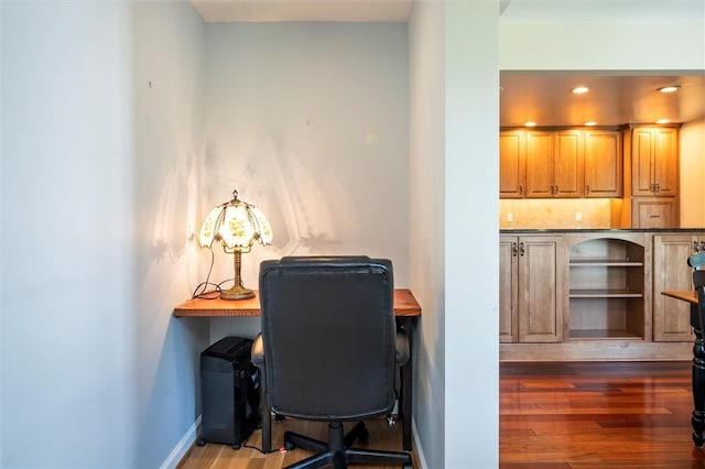 158 Pine Valley Dr, Greece, NY 14626 - office area with wood finished floors and recessed lighting