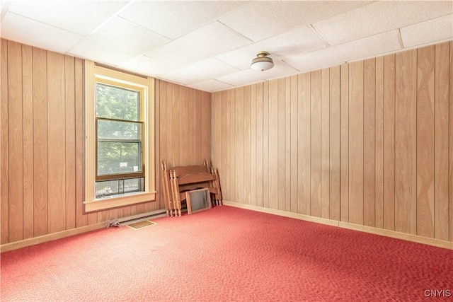 14309 Maple St, Diana, NY 13648 - empty room featuring carpet floors and wooden walls