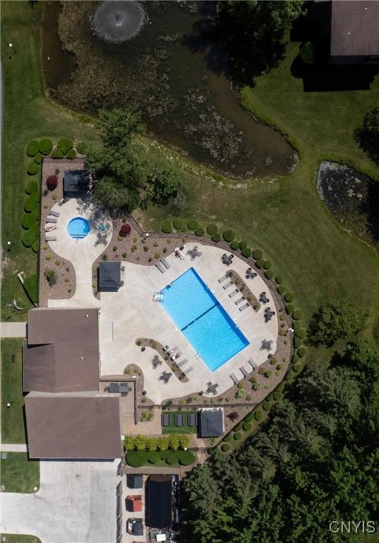 279 Watertree Dr, Dewitt, NY 13057 - aerial view of property's location with a pool area