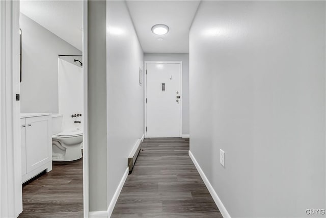 279 Watertree Dr, Dewitt, NY 13057 - hallway with wood finished floors and baseboards