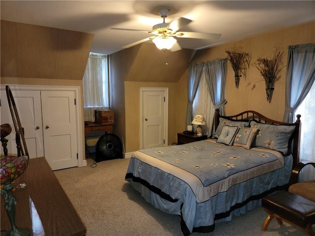 25 Francis Ave, Norwich, NY 13815 - carpeted bedroom with lofted ceiling and a ceiling fan