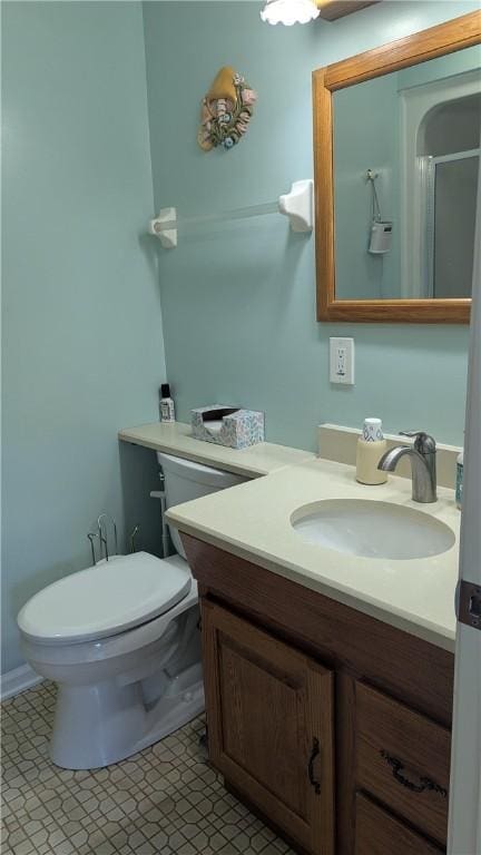 818 Tinker Tavern Rd, Webster, NY 14580 - bathroom featuring vanity, a shower with shower door, and tile patterned floors