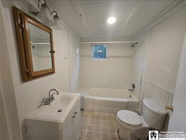 515 Newland Ave, Jamestown, NY 14701 - full bathroom with vanity, shower / bath combination, and tile patterned floors