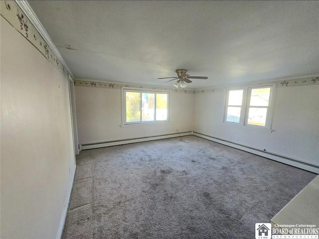 515 Newland Ave, Jamestown, NY 14701 - carpeted spare room with ceiling fan and baseboard heating
