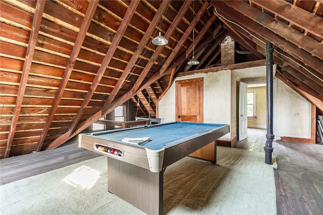 190 Laburnam Cres, Rochester, NY 14620 - rec room with vaulted ceiling and billiards