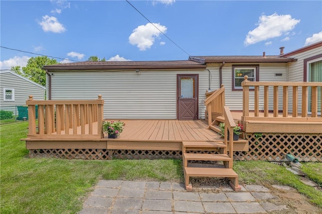 244 Wildflower Dr, Henrietta, NY 14623 - rear view of house with a yard and a deck
