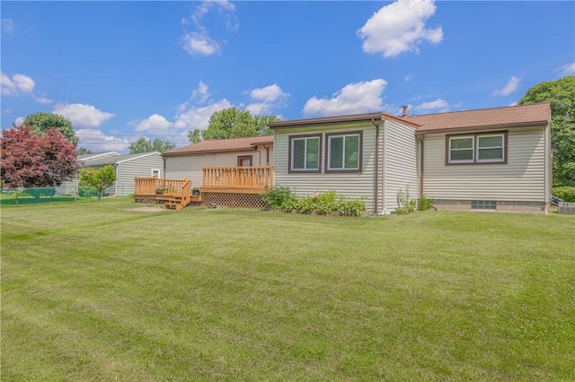 244 Wildflower Dr, Henrietta, NY 14623 - rear view of property with a deck