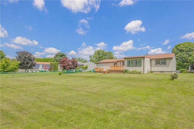 244 Wildflower Dr, Henrietta, NY 14623 - view of yard with a deck