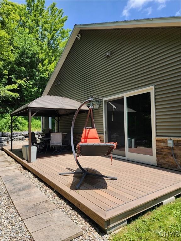 1683 Song Mountain Rd, Preble, NY 13141 - dock area with a deck and a gazebo