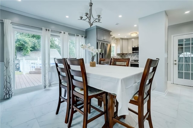 138 Cherry Rd, Rochester, NY 14612 - dining room with a chandelier and recessed lighting