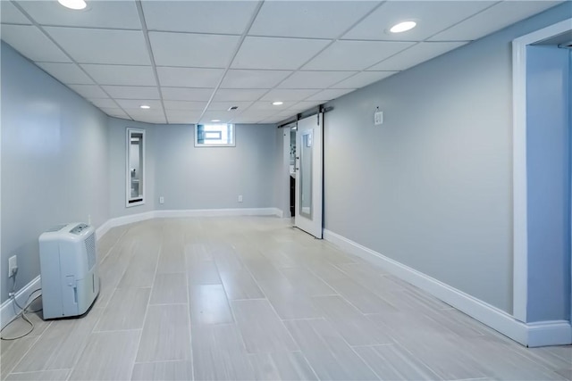 138 Cherry Rd, Rochester, NY 14612 - basement with recessed lighting and a drop ceiling