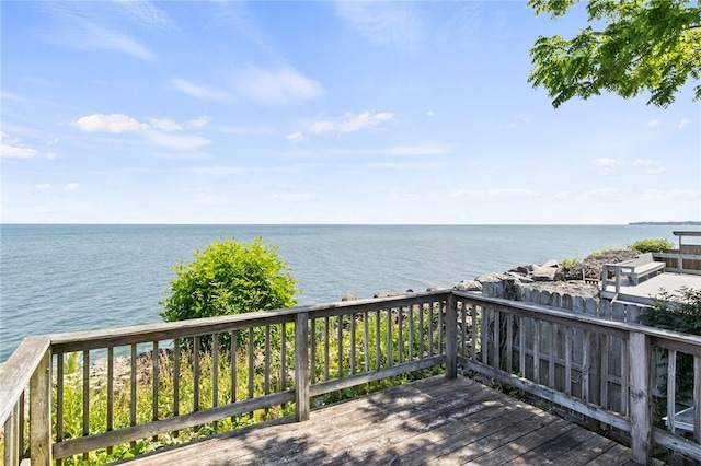 5808 W Wautoma Beach Rd, Hamlin, NY 14468 - wooden deck with a water view