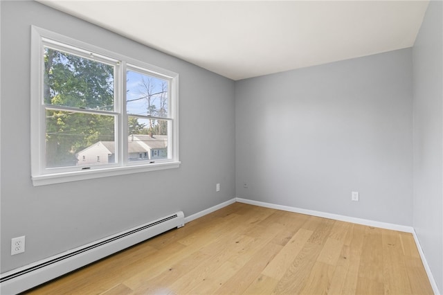 5808 W Wautoma Beach Rd, Hamlin, NY 14468 - unfurnished room with baseboard heating and light wood-style floors