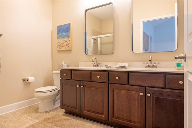 246 Maryview Dr, Penfield, NY 14580 - full bathroom featuring double vanity, a shower with shower door, and tile patterned flooring
