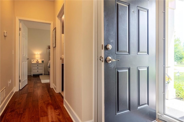 246 Maryview Dr, Penfield, NY 14580 - entryway with dark wood-type flooring and baseboards