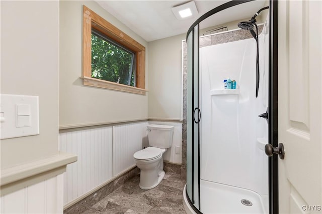 1848 Otisco Valley Rd, Otisco, NY 13110 - full bath with a stall shower and a wainscoted wall