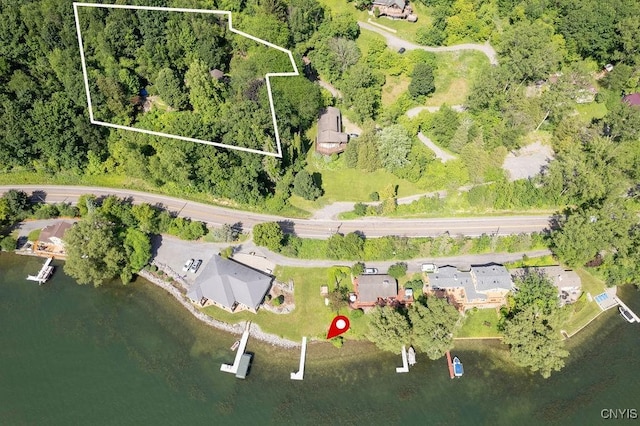 1848 Otisco Valley Rd, Otisco, NY 13110 - aerial overview of property's location featuring a nearby body of water and property parcel outlined