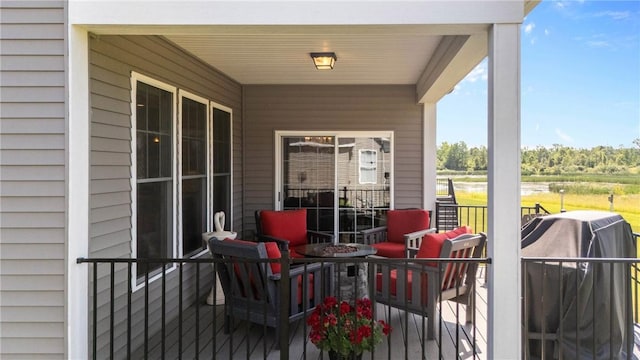905 Pathway Ln, Webster, NY 14580 - porch featuring a grill and an outdoor fire pit