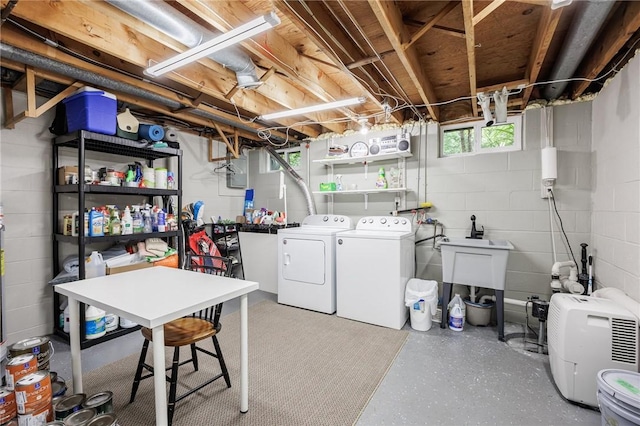 321 Penhurst Rd, Brighton, NY 14610 - below grade area with separate washer and dryer and concrete block wall