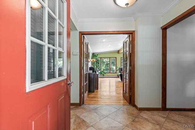 20 Hickory Grove Rd, Spur, Minetto, NY 13069 - hall with crown molding and light tile patterned floors