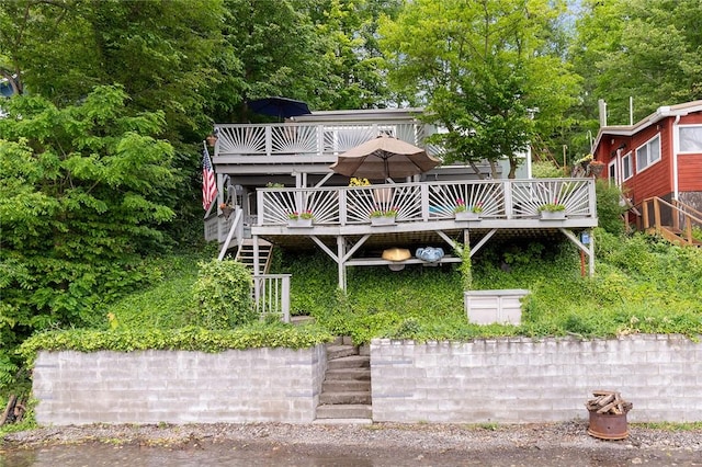 1753 Log Cabin Rd, Torrey, NY 14527 - back of house featuring stairs and a deck