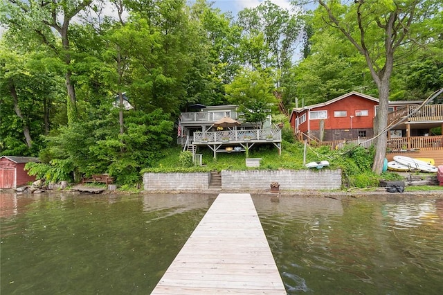 1753 Log Cabin Rd, Torrey, NY 14527 - dock featuring a deck with water view